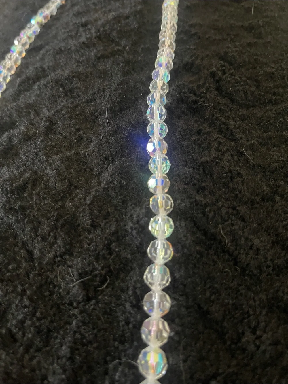 Iridescent Crystal Beaded Necklace - Clear